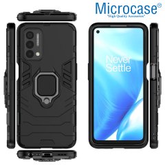 Microcase OnePlus Nord N200 5G Batman Serisi Yüzük Standlı Armor Kılıf - Siyah
