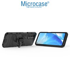 Microcase OnePlus Nord N200 5G Batman Serisi Yüzük Standlı Armor Kılıf - Siyah