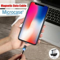 Microcase Type C Manyetik Uçlu Mıknatıslı Şarj Kablosu 1 metre Siyah AL2530