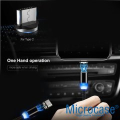 Microcase Type C Manyetik Uçlu Mıknatıslı Şarj Kablosu 1 metre Siyah AL2530
