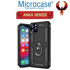 Microcase iPhone 11 Pro Anka Serisi Yüzük Standlı Armor Kılıf - Siyah