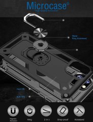 Microcase iPhone 11 Pro Anka Serisi Yüzük Standlı Armor Kılıf - Siyah