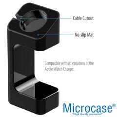 Microcase Apple Watch SE 2022 40mm-44mm Masaüstü Şarj Standı Dock - AL3074 Siyah