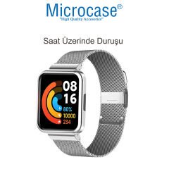 Microcase Xiaomi Redmi Watch 3 Active için Manyetik Metal Hasır Kordon Kayış - KY92