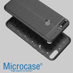 Microcase Huawei Honor 7C Leather Tpu Silikon Kılıf + Cam Koruma