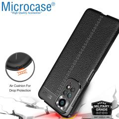 Microcase Xiaomi Redmi Note 11S Global 2022 Leather Silikon Kılıf - Siyah