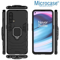 Microcase OnePlus Nord CE 5G Batman Serisi Yüzük Standlı Armor Kılıf - Siyah