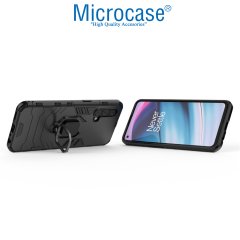 Microcase OnePlus Nord CE 5G Batman Serisi Yüzük Standlı Armor Kılıf - Siyah