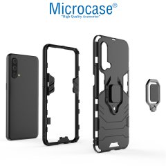 Microcase OnePlus Nord CE 5G Batman Serisi Yüzük Standlı Armor Kılıf - Siyah