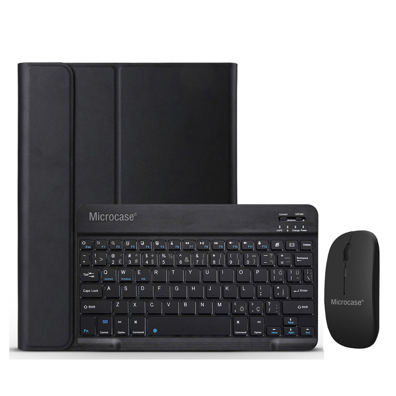 Microcase Lenovo Tab M10 3.Nesil TB328FU ZAAG0003TR 10.1 inch T328 Bluetooth Klavye ve Mouse + Standlı Kılıf - BKK6