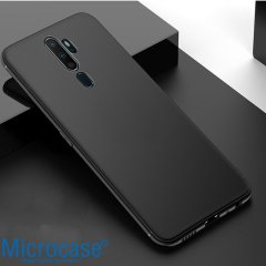 Microcase Oppo A5 2020 - Oppo A9 2020 Elektrocase Serisi Kamera Korumalı Silikon Kılıf - Siyah + Tempered Glass Cam Koruma