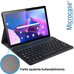 Microcase Lenovo Tab M10 3.Nesil TB328FU ZAAG0003TR 10.1 inch T328 Bluetooth Klavyeli Standlı Kılıf - BKK1