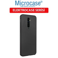 Microcase Oppo Reno 2 Elektrocase Serisi Kamera Korumalı Silikon Kılıf - Siyah + Tempered Glass Cam Koruma