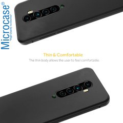 Microcase Oppo Reno 2 Elektrocase Serisi Kamera Korumalı Silikon Kılıf - Siyah + Tempered Glass Cam Koruma