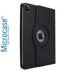 Microcase iPad Pro 12.9 2021 360 Derece Döner Standlı Kılıf - Siyah