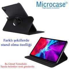 Microcase iPad Pro 12.9 2021 360 Derece Döner Standlı Kılıf - Siyah