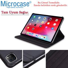 Microcase iPad Pro 12.9 2021 360 Derece Döner Standlı Kılıf - Siyah
