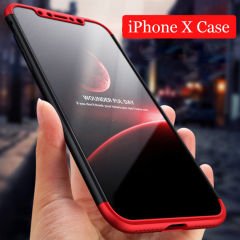 Apple iPhone X Yeni 360 Fit Sert Koruma Kılıfı 3 in 1