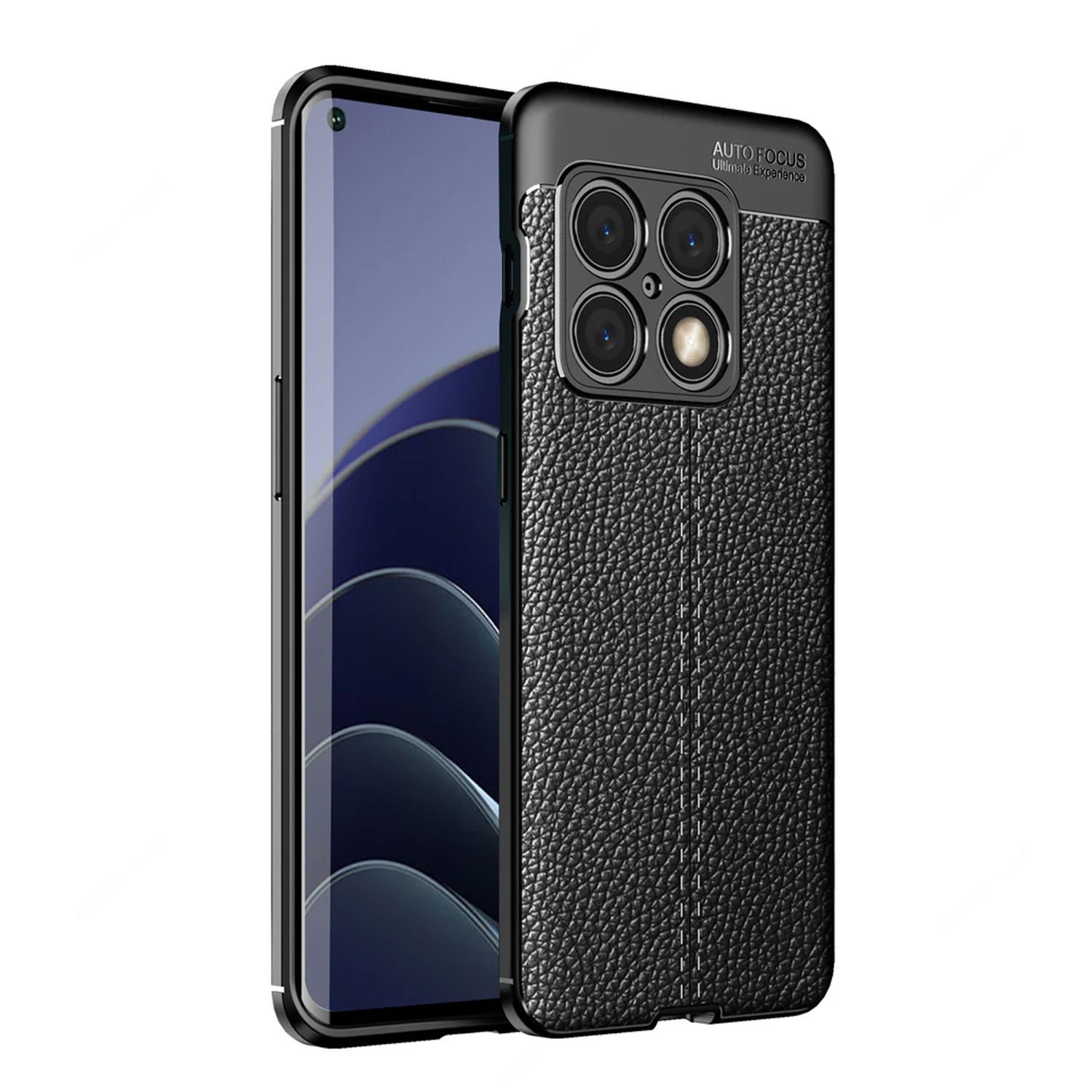 Microcase OnePlus Ace Pro 5G / OnePlus 10T Leather Serisi Deri Efekt Silikon Kılıf - Siyah AL3337