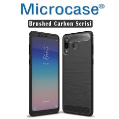 Samsung Galaxy A9 Star Brushed Carbon Fiber Silikon Kılıf + Cam