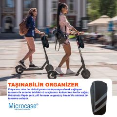 Microcase Taşınabilir Su Geçirmez 3 Bölmeli Geniş İç Hacimli Flaşörlü Scooter Bisiklet Çantası AL4249