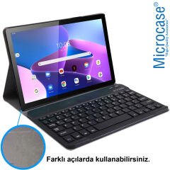 Microcase Lenovo Tab M10 3.Nesil TB328FU 10.1 ZAAG0003TR inch T328 Tablet Bluetooth Klavyeli Standlı Kılıf - BKK4