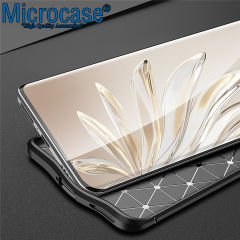 Microcase Honor 70 Leather Serisi Deri Efekt Silikon Kılıf - Siyah AL3337