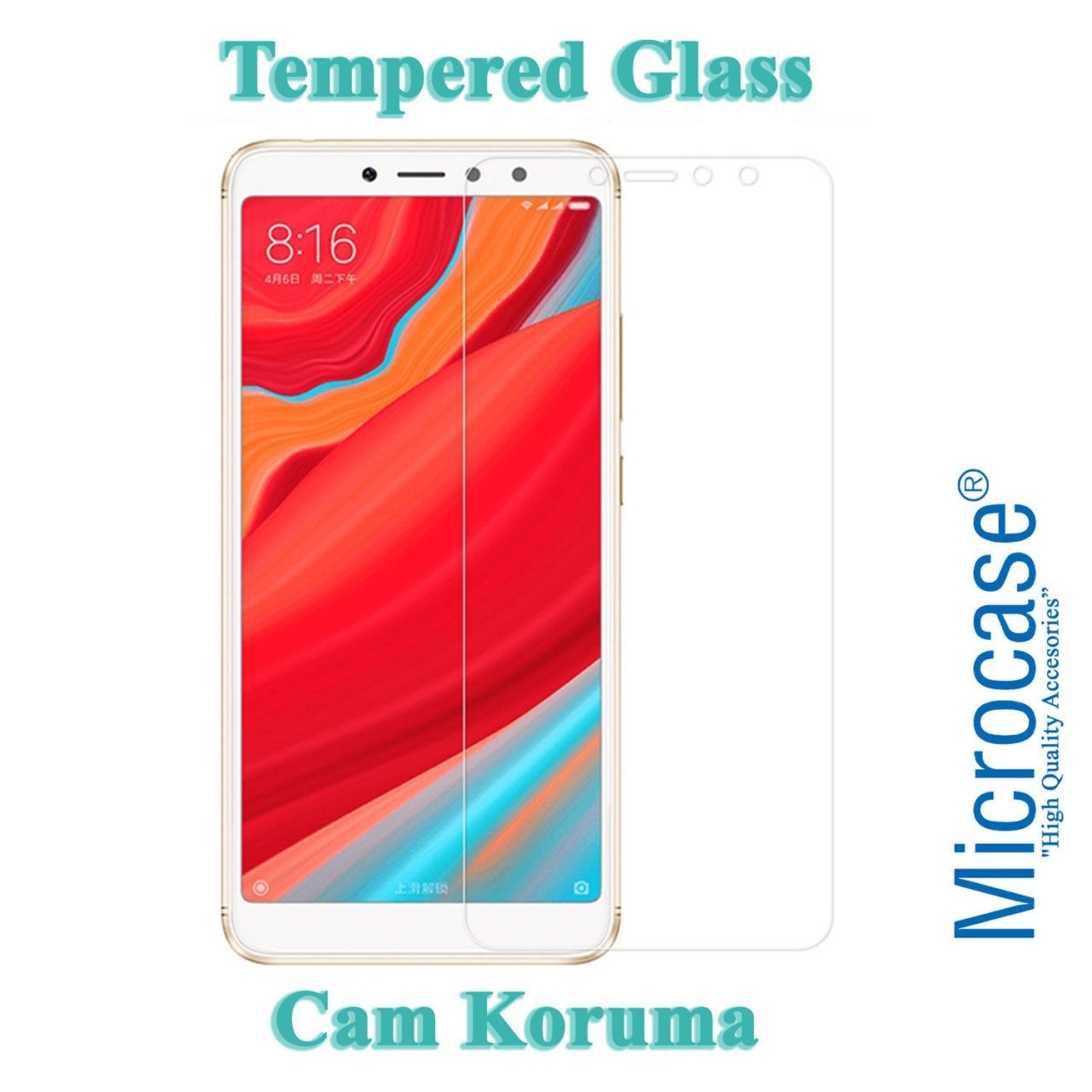 Xiaomi Redmi S2 Tempered Glass Cam Ekran Koruma