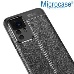 Microcase Xiaomi 12T / 12T Pro / Redmi K50 Ultra Leather Serisi Deri Efekt Silikon Kılıf - Siyah AL3337