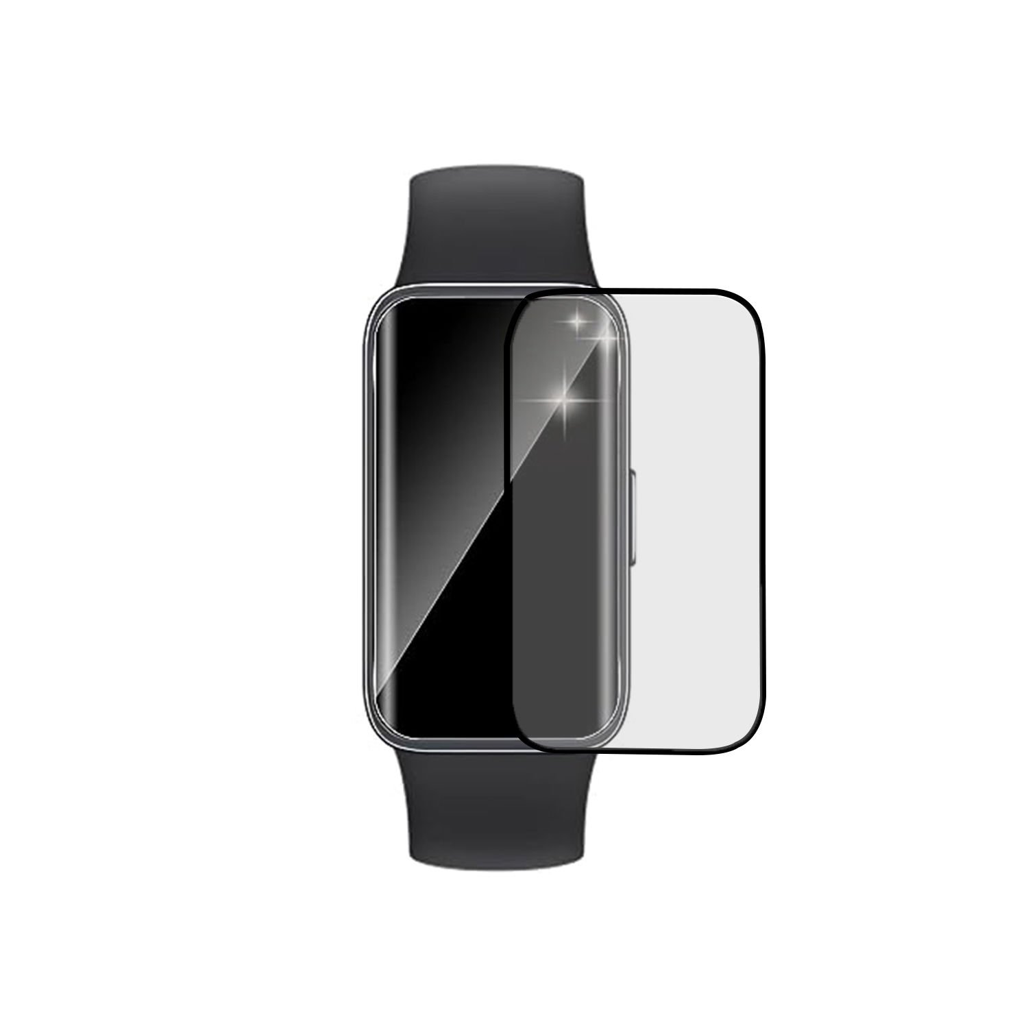 Microcase Huawei Band 8 Tam Kaplayan Kavisli Ekran Koruyucu 3D Pet Film - Siyah AL3385