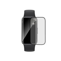 Microcase Huawei Band 8 Tam Kaplayan Kavisli Ekran Koruyucu 3D Pet Film - Siyah AL3385
