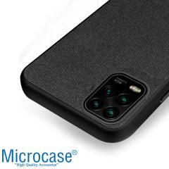 Microcase Xiaomi Mi 10 Lite 5G Fabrik Serisi Kumaş Desen Kılıf - Siyah