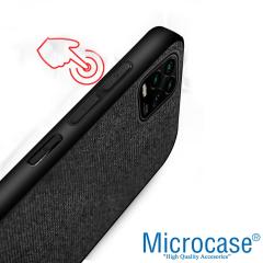 Microcase Xiaomi Mi 10 Lite 5G Fabrik Serisi Kumaş Desen Kılıf - Siyah