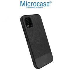 Microcase Xiaomi Mi 10 Lite 5G Fabrik Serisi Kumaş Desen Kılıf - Siyah