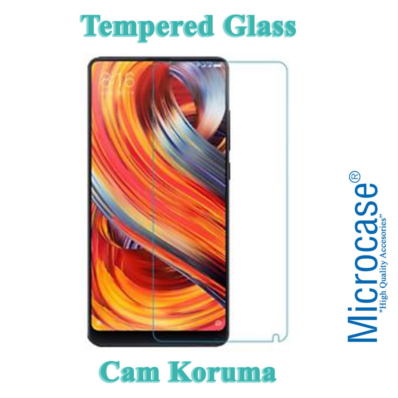 Xiaomi Mi Mix 2S Tempered Glass Cam Ekran Koruma