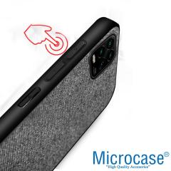 Microcase Xiaomi Mi 10 Lite 5G Fabrik Serisi Kumaş Desen Kılıf - Gri
