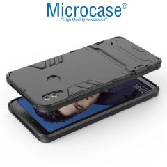 Huawei Honor Note 10 Alfa Serisi Armor Standlı Kılıf + Cam Koruma