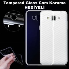 Samsung Galaxy J7 Core J701F 0.2mm İnce Soft Silikon Kılıf + Cam