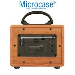 Microcase Ahşap Nostaljik Görünümlü Bluetooth Hoparlör USB-SD Card MP3 Çalar Radyo R-1937BT - AL3686