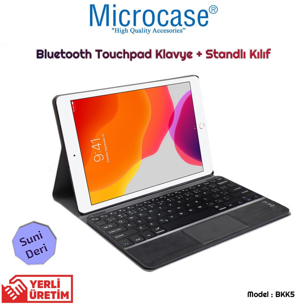 Microcase iPad 7.Nesil 10.2 inch 2019 Bluetooth Touchpad Klavye + Standlı Kılıf - BKK5