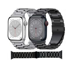 Microcase Apple Watch Series 10 46mm Uyumlu Paslanmaz Çelik Metal Kordon Kayış-KY90