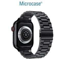 Microcase Apple Watch Series 10 46mm Uyumlu Paslanmaz Çelik Metal Kordon Kayış-KY90