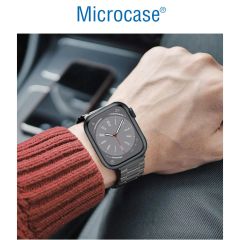 Microcase Apple Watch Series 10 46mm Uyumlu Paslanmaz Çelik Metal Kordon Kayış-KY90