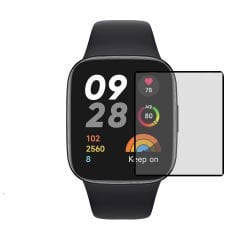 Microcase Xiaomi Redmi Watch 3 Tam Kaplayan Kavisli Ekran Koruyucu 3D Pet Film - Siyah AL3385