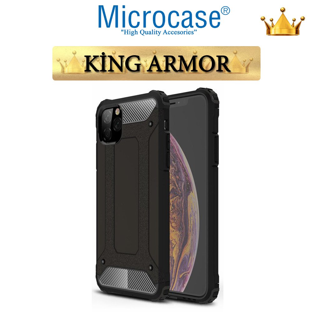 Microcase iPhone 11 Pro King Serisi Armor Perfect Koruma Kılıf - Siyah