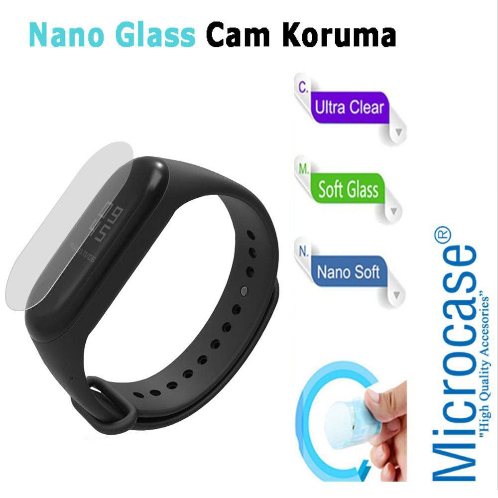 Microcase Xiaomi Mi Band 3 Nano Glass Ekran Koruma Film-DÜZ KESİM