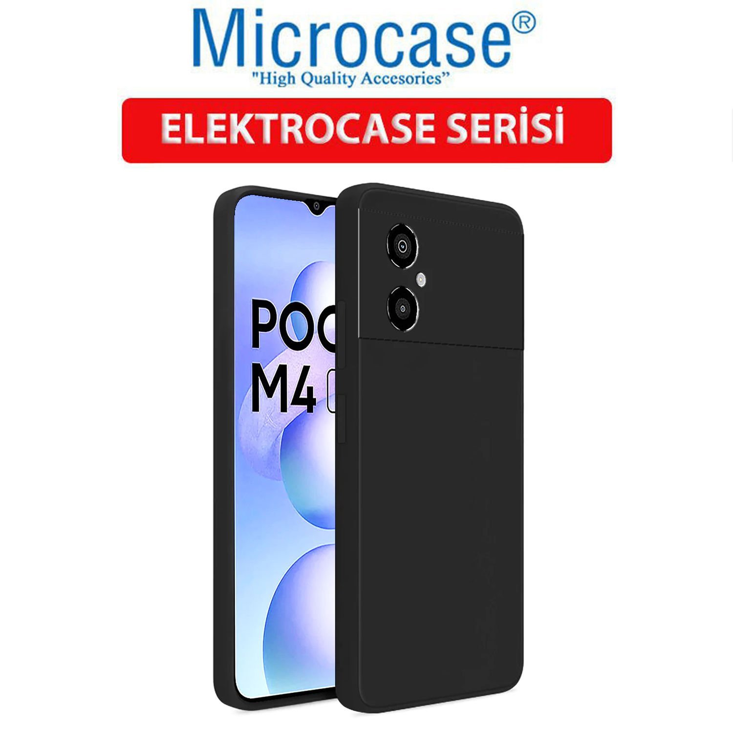 Microcase Xiaomi Poco M4 5G Elektrocase Serisi Silikon Kılıf - Siyah