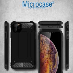 Microcase iPhone 11 Pro Max King Serisi Armor Perfect Koruma Kılıf - Siyah