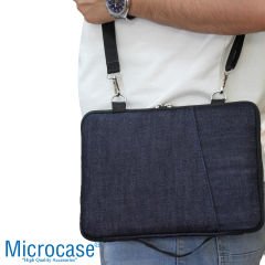 Microcase 10 11 inch Tabletler için Kot Desenli  Omuz Askılı ve El Tutacaklı Universal Sleeve Taşıma Çantası -AL4003