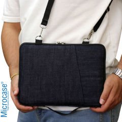 Microcase 10 11 inch Tabletler için Kot Desenli  Omuz Askılı ve El Tutacaklı Universal Sleeve Taşıma Çantası -AL4003